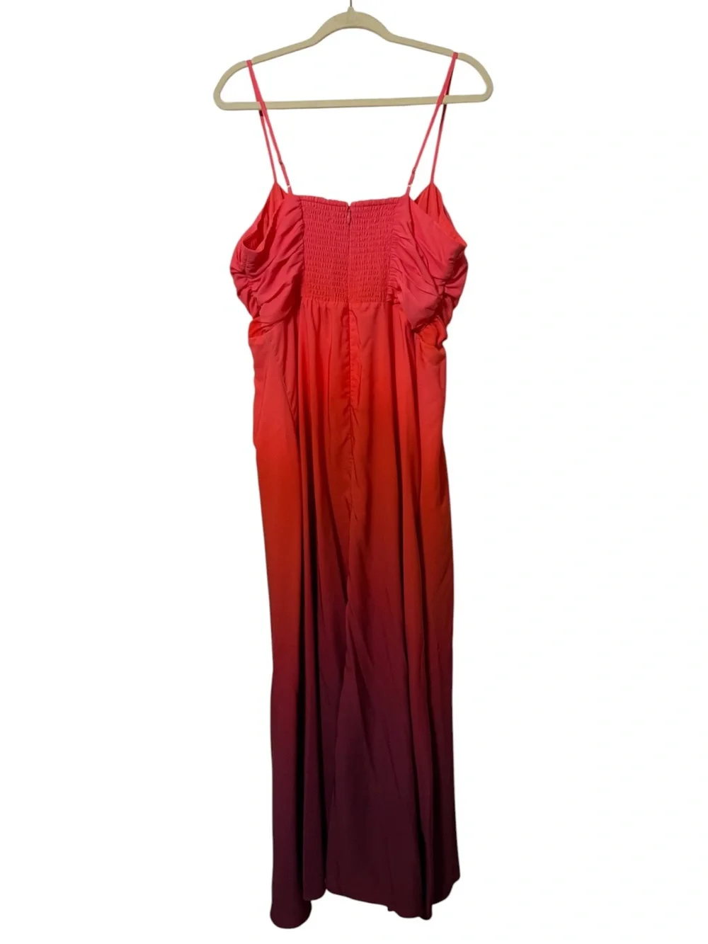 Abercrombie & Fitch Pink Gradient Bra-Free Hardware Maxi Dress Size XLT